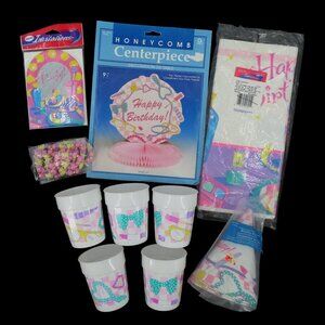 Happy Birthday Makeup Cosmetics 1990s Party Pack Pink White Kawaii Pastels NEW